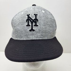 New York New Era 59FIFTY Gray‎ Black Hat Cap 7 5/8